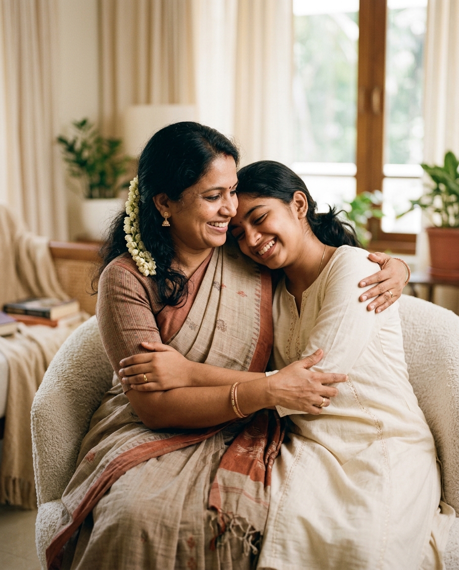 A warm, connected family — a teen growing in confidence with the steady presence of supportive parents.
